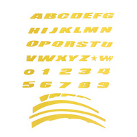 Autocollant personnalisé pour voiture et moto Texte 3D PVC Pneu Alphabet Numéro Stripe Sticker Universel Roue Decal Lettre Texte