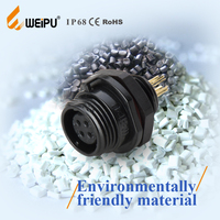 Weipu-Connecteur mâle femelle étanche IP68, cordon de rallonge en nylon PA66, 2P, 3P, source d'alimentation