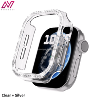 Protection d'écran en verre trempé incrusté de diamants de luxe, antichoc et anti-chute, compatible avec les montres intelligentes séries 7/8/9/10 38-46 mm