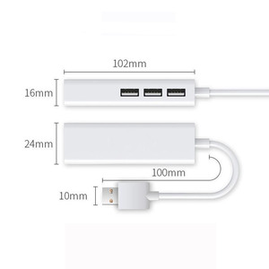 Adaptateur USB Ethernet USB 2.0.1C/MA 3USB 2.0 Hub pour ordinateur PC Windows - Product Image 4