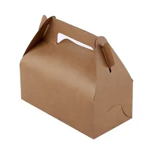 Оптовая продажа, упаковочная коробка для торта из коричневой бумаги, Подарочная коробка для упаковки выпечки на заказ