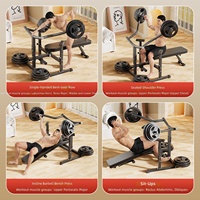 Banc de musculation multifonctionnel pliable et réglable, construction métallique, rangement pour plaques de poids, pour la musculation à domicile