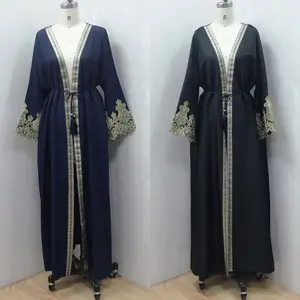 F831 # 低价服装最新漂亮设计前开土耳其穿长袍阿巴亚女性穆斯林服装
