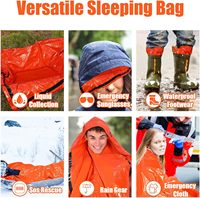 Sac de couchage thermique imperméable portable, sac de survie en mylar d'urgence