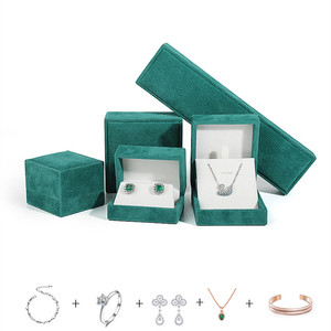 Cajas de Joyería de Terciopelo Verde para Pulseras, Collares, Colgantes y Anillos, Cajas para Empacar Joyas - Product Image 4