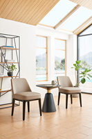 Fauteuil de salon en cuir avec accoudoirs et pieds en bois, prix d'usine Mingle, pour la maison et l'hôtel