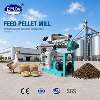 Machine à granulés d'aliments pour animaux YUDA SZLH350 à matrice annulaire, capacité 1-5t/h, ligne de granulation d'aliments pour animaux certifiée CE ISO
