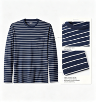 T-shirt à manches longues et col rond surdimensionné pour homme, en jersey de coton décontracté, impression numérique, blanc, écologique, respirant
