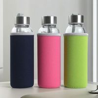 Botella de agua deportiva de vidrio de borosilicato de 1000ml con logotipo personalizado impreso, taza de té de la leche de jugo portátil, corcho para regalos espaciales de Tequila