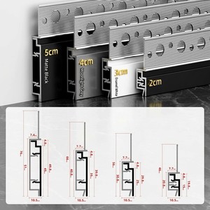 <span class=keywords><strong>Plinthe</strong></span> encastrée invisible en alliage d'aluminium, design minimaliste, micro-espacement pour panneaux de <span class=keywords><strong>carrelage</strong></span>, hôtel - Product Image 5