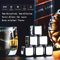 Logo personnalisé Carré en acier inoxydable Pierres à whisky Glaçons réutilisables pour la nourriture et le bar