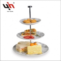 Assiette à gâteau de fête de mariage 3 niveaux accessoire à dessert supports à gâteau en céramique support à thé de l'après-midi Table à dessert pour la fête
