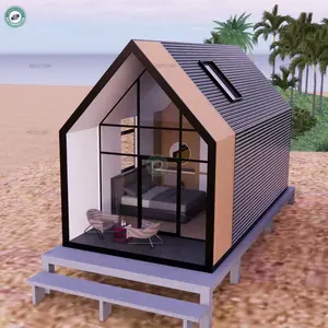 秘鲁35平方米模块化框架房屋1床1浴新设计预制小屋度假村模块化小屋
