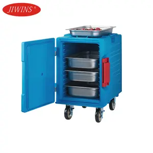 Jiwins PP PU Plástico Azul Porta-revestimentos Ultra Pan Porta-revestimentos Plástico aquecedor de alimentos com isolamento térmico de alimentos com rodas