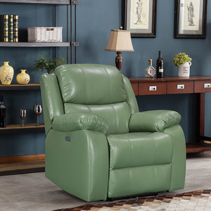 Sillón Reclinable Eléctrico Moderno de Metal y Cuero, Tapizado, con Respaldo Alto, Giratorio, para Sala de Estar o Cine en Casa - Product Image 5