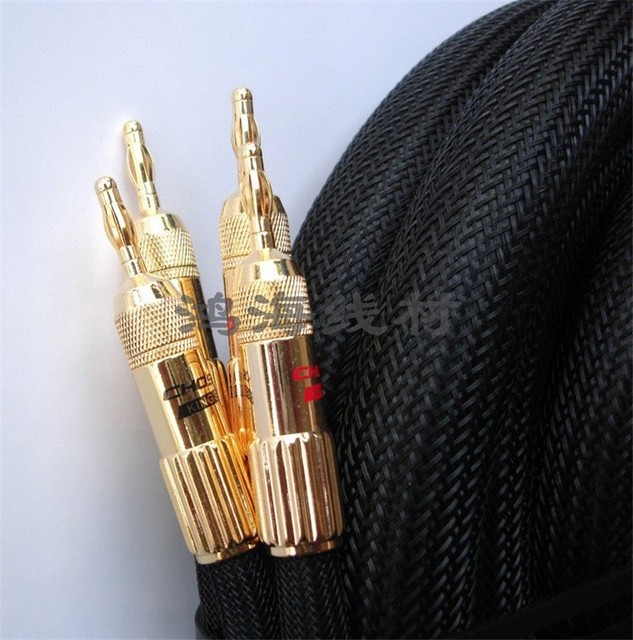 Choseal LA-5101 6N OCC Audiophile HIFI Speaker Cable 24K Gold-plated Banana Plug Top Level Speaker Cable Top Class Cable 2.5m