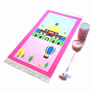Alfombra de oración musulmana <span class=keywords><strong>con</strong></span> cámara de juguete tasbjh para niños, regalo de Ramadán islámico para niños, alfombra de oración de Sala para niña, niño Sejadah - Product Image 5