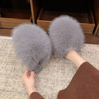 Pantoufles en fourrure moelleuse de couleur unie à prix d'usine pour femmes, taille 43, semelle souple, pantoufles d'hiver chaudes en coton pour la maison