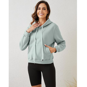 Sudadera Corta con Forro de Sherpa y Interior de Piel Sintética Suave |   Sudadera Cálida de Forro Polar, Ropa Casual de Otoño |   Opciones de Color de Logotipo Personalizado - Product Image 5