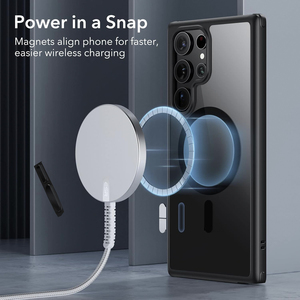 Funda de teléfono magnética para <span class=keywords><strong>Samsung</strong></span> <span class=keywords><strong>S23</strong></span> <span class=keywords><strong>Ultra</strong></span> <span class=keywords><strong>Plus</strong></span> 22, fundas móviles negras transparentes, funda trasera híbrida clásica resistente al amarilleo - Product Image 4