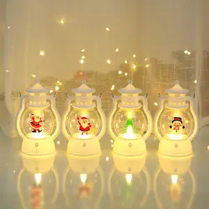 משלוח מדגם LED שמן מנורת נפט בציר Led קמפינג מנורת עץ חג המולד ליל כל הקדושים פתית שלג דלעת פסטיבל