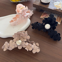Pince à cheveux tendance avec broderie florale, pince à cheveux personnalisée en acétate pour femme