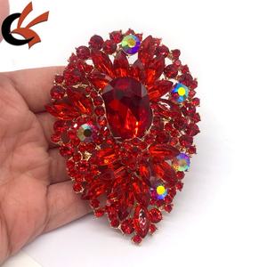 <span class=keywords><strong>Broche</strong></span> vintage en cristal rouge en forme de goutte d'eau, <span class=keywords><strong>grande</strong></span> <span class=keywords><strong>broche</strong></span> florale en strass pour les femmes, pour un mariage ou un cadeau de fiançailles - Product Image 1