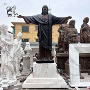 Estatua <span class=keywords><strong>de</strong></span> Bronce <span class=keywords><strong>de</strong></span> <span class=keywords><strong>Cristo</strong></span> Redentor Católica para Exteriores BLVE, Escultura <span class=keywords><strong>de</strong></span> Jesús <span class=keywords><strong>de</strong></span> Tamaño Real con Brazos Abiertos y Base <span class=keywords><strong>de</strong></span> Mármol - Product Image 2