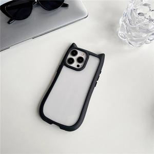 Mèo Tai Rõ Ràng Acrylic Trở Lại Bumper Điện Thoại Trường Hợp Đối Với <span class=keywords><strong>iPhone</strong></span> 15 14 13 Mini 12 11 Pro Max XR XS X 7 8 Cộng Với Se3 Chống Sốc Cover Quay Lại - Product Image 4