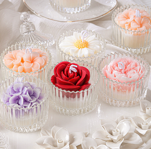 Décoration d'intérieur, parfum, cadeau pour la Saint-Valentin, <span class=keywords><strong>bougie</strong></span> parfumée à la cire de soja en forme de rose avec gobelet pour les mariages et les fêtes - Product Image 5