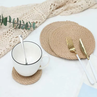 Napperons en corde de chanvre épaissie en jute sous-verres tissés isolants pour table de cuisine objets décoratifs antidérapants