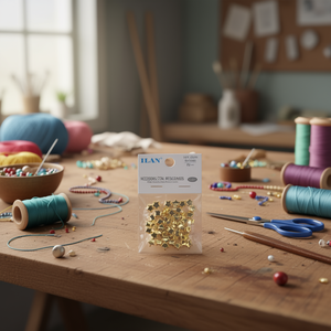 Fibbie a Stella in Metallo ILAN 4x10mm Placcate Oro per Lavori Artigianali - Product Image 3