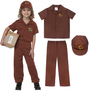 Costumi di Halloween BAIGE per Ragazzi e Ragazze, Uniforme Professionale da Postino per Cosplay, <span class=keywords><strong>Costume</strong></span> Scolastico con Cappello, Abbigliamento da Postino - Product Image 5