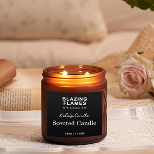 KLS Custom Luxury Private Label Glass Jars With Lid 2 Wick <strong>Candle</strong> Gift Home Decor Natural Soy Wax Lavender <strong>Citrus</strong> Scented <strong>Candle</strong> - Product Image 5