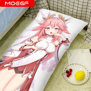 Almohada Corporal <span class=keywords><strong>Dakimakura</strong></span> de Anime Personalizada de Fábrica Directa, Genshin Impact Yae Miko, Chica Sexy de Dibujos Animados, Piel de Durazno, 2 Caras Geométricas - Product Image 3