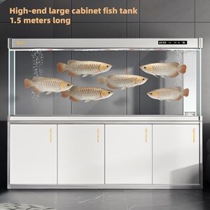 高級モダン大型水槽 2メートル 4ドア 環境に優しい 1000L 室内/屋外 プラティベタ用 超白ガラス水槽 底面設置 - Product Image 1