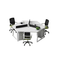 Personaliza tu conjunto de 3, 6 u 8 personas 120 °   Estación de Trabajo con Separación de Oficina, Cubículo de Escritorio en Forma de Y, Estación de Trabajo para Centro de Llamadas