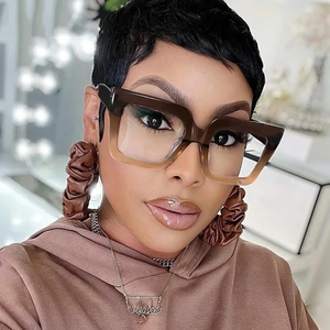 JH9012 new fashion eyewear trendy sun shades clear lens beauty makeup occhiali da sole quadrati oversize da donna - Product Image 2