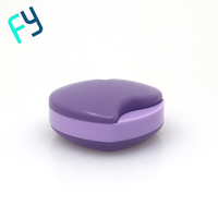 Nouveau boîtier de poudre compacte en forme de coeur 3g étui à poudre vide en forme de coeur de pêche à double couche