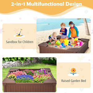 Meilleure vente <span class=keywords><strong>Bac</strong></span> à <span class=keywords><strong>sable</strong></span> <span class=keywords><strong>carré</strong></span> en plastique HDPE 4 places avec base et couvercle pour enfants - Product Image 6