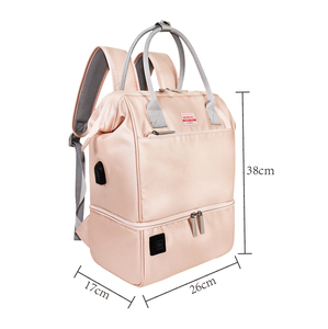 Sac à dos isotherme pour couches, idéal pour les voyages en plein air, rose clair, en nylon de haute qualité, sac à dos pour maman et bébé, à porter à l'épaule - Product Image 6