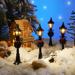 4pcs <b>Doll</b> <b>House</b> Mini Street Lamp Model Indoor Scene Black Street Lamp Christmas Standing Lamp - Product Image 3