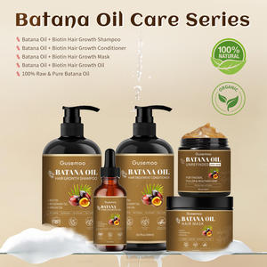 100% saf ham Batana yağı Elaeis Oleifera biyotin saç büyüme tedavi saç besleyici serisi için şampuan ve saç kremi Set - Product Image 4