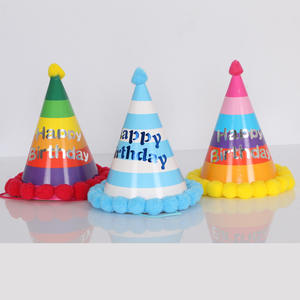 Cappello di <span class=keywords><strong>compleanno</strong></span> di carta Pompon bambino di <span class=keywords><strong>un</strong></span> <span class=keywords><strong>anno</strong></span> palla di pelliccia festa per bambini vestito da festa a pois Logo personalizzato - Product Image 5