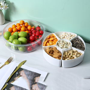 Nampan saji dengan tutup, wadah penyimpan makanan piring terpisah yang dapat dilepas dengan kompartemen 4/6, wadah Saji permen kacang - Product Image 6