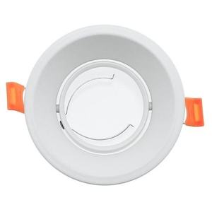 Faretto basculante rotondo IP20 con attacco GU10 in bianco, ideale per l'illuminazione direzionata in interni. - Product Image 1