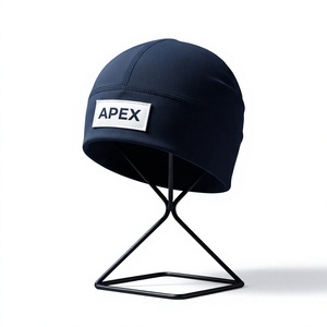 Gorros de Punto Personalizados Azul Marino con Parche de Logotipo, Gorro Térmico de Invierno, Gorro Deportivo Unisex - Product Image 1
