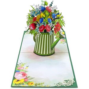 Watering Can Pop up Birthday Card 3D Flowers Greeting Card with Die Cutting & <b>Matte</b> <b>Varnishing</b> for Women Wife Mum Valentine - Product Image 2