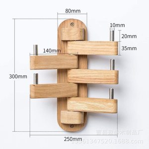 Swivel <strong>Coat</strong> <strong>Hooks</strong> for Walls Decorative <strong>Oak</strong> Wood <strong>Coat</strong> Rack Wall Shelf for Bedroom Living Room Bathroom Office Wood Wall <strong>Hooks</strong> - Product Image 2