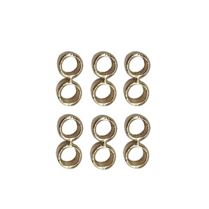 Hebillas de doble ojo de aleación de zinc Rongsheng de 14x4.3mm para accesorios de ropa y prendas de vestir - Product Image 2